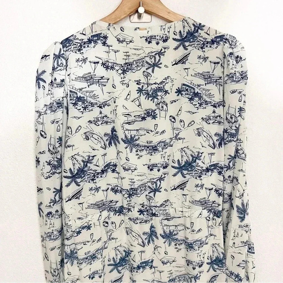 NWT Boamar Blue White Zain Village Blue Maxi Dress, Size Extra Small/Small - Picture 11 of 11